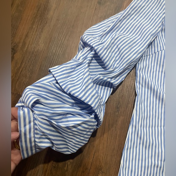 Blue and white strip top from Thailand. Size 10. Used - Picture 4 of 5